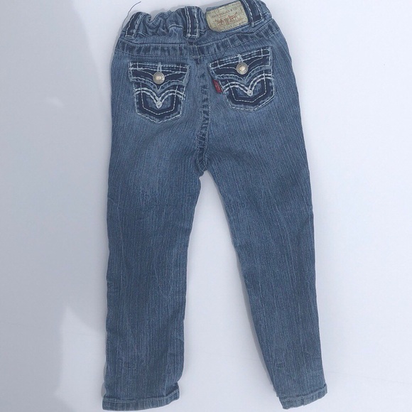 Levis Baby Girl 24 Months Jeans Adjustable Waist - Picture 2 of 6